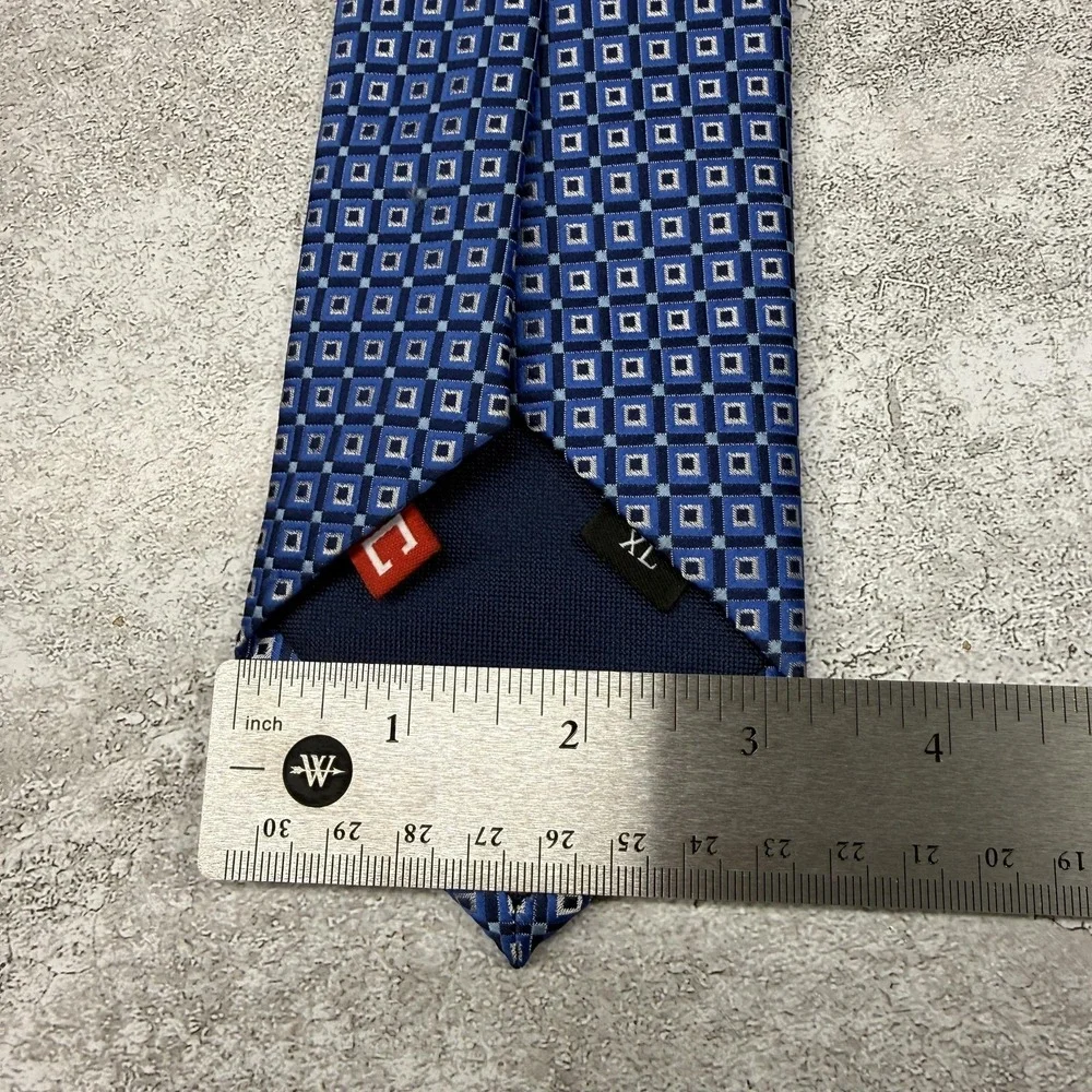 Chaps Tie Mens One Size Blue Geometric Polyester Made In China Necktie‎ 3.25
